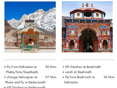 same day trip do dham yatra by charter helicopter