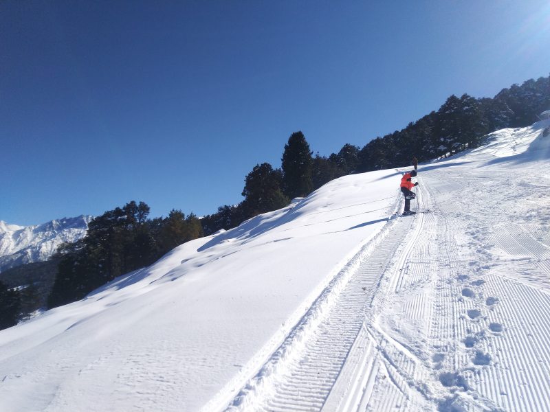 Skiing slopes in Auli Uttarakhand