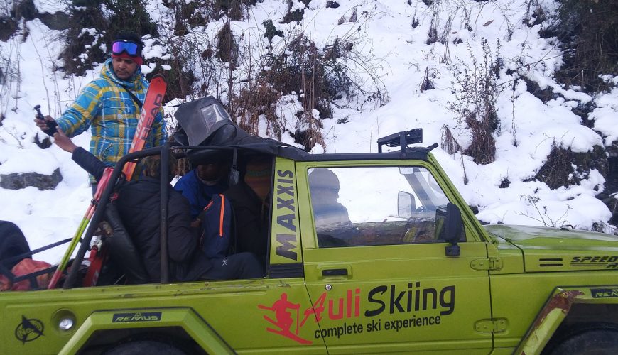 auli skiing course uttarakhand india